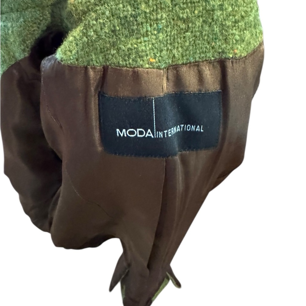Women's mods international wool Green Double-Breasted Coat - Picture 5 of 5